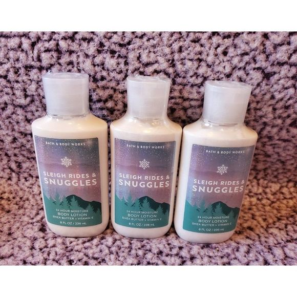 Bath & Body Works Sleigh Rides & Snuggles Frangrance Hand Body Lotion Set Of 3